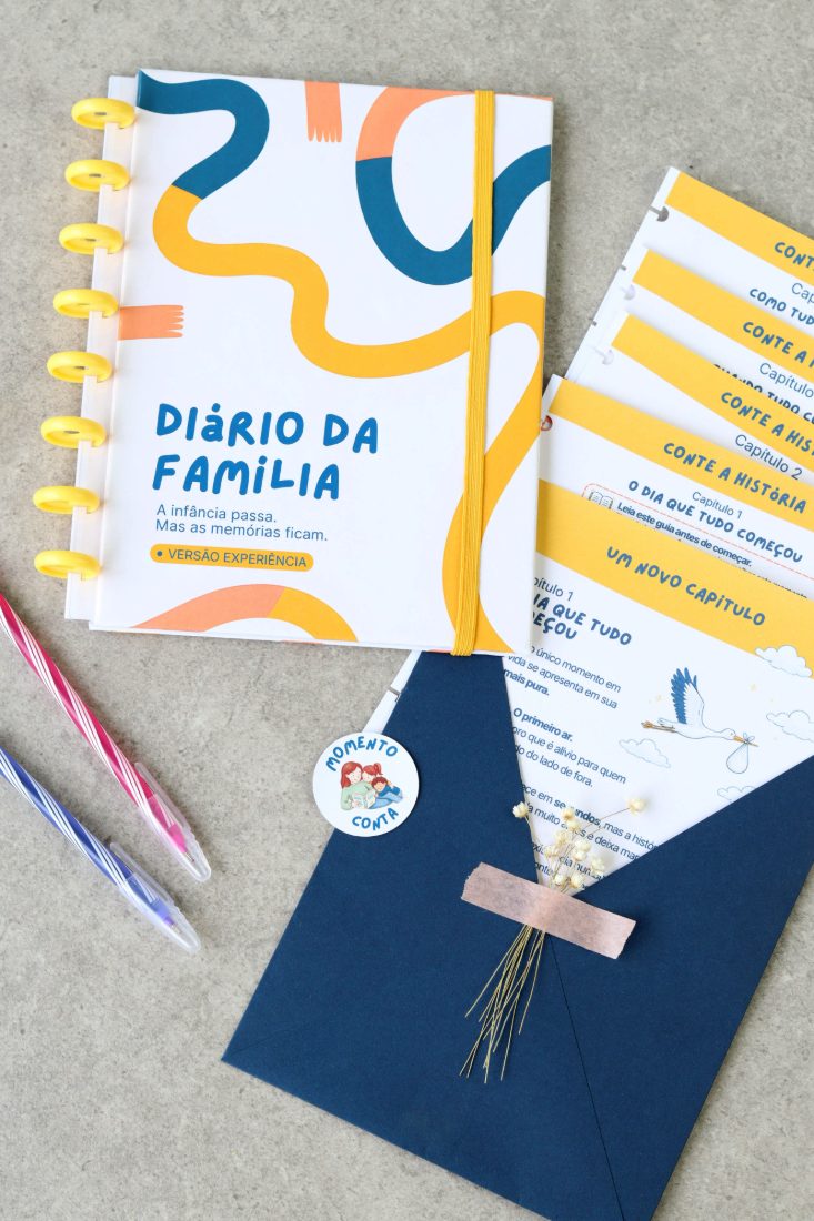 foto das folhas no envelope azul marinho